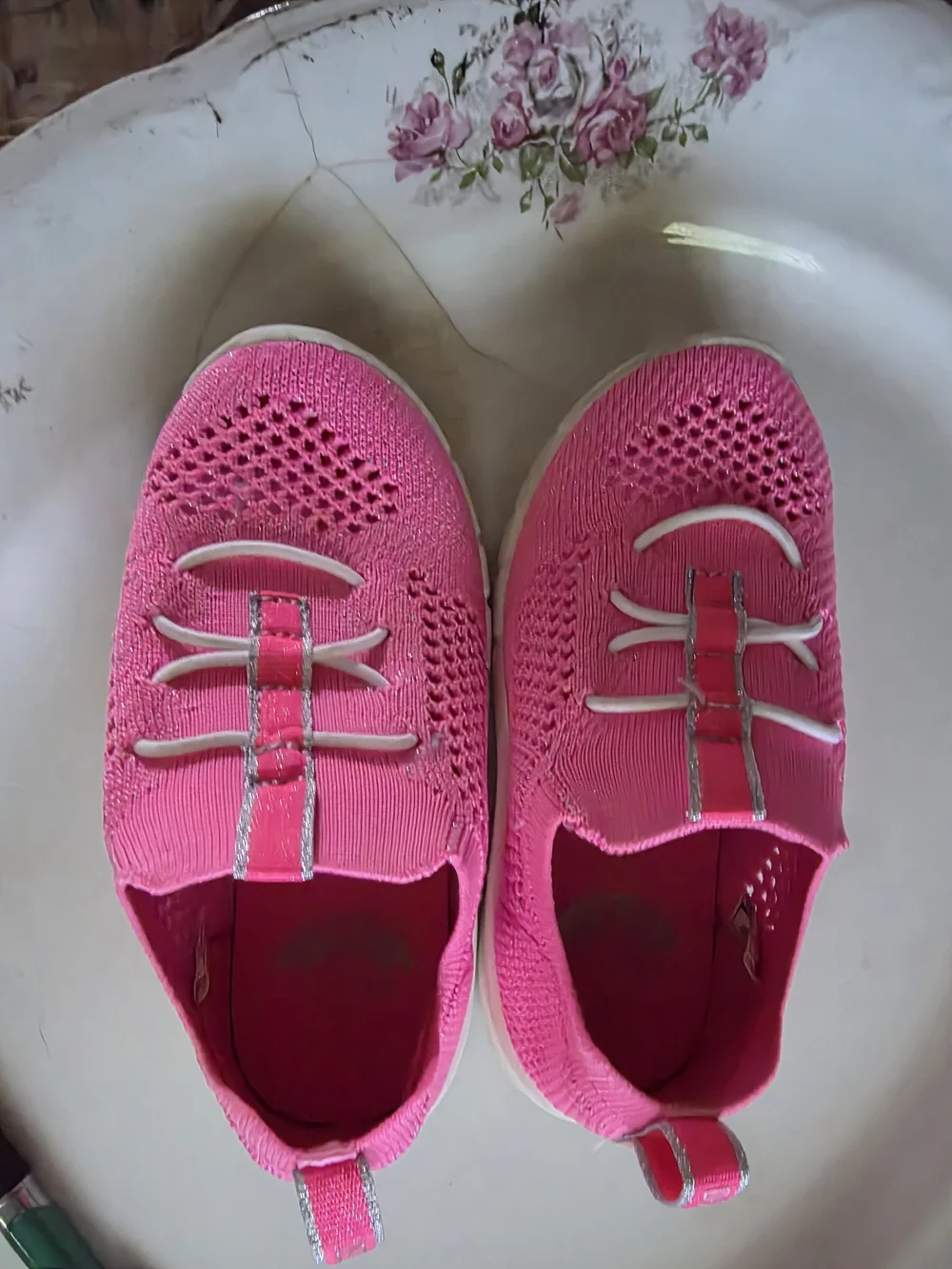 OshKosh B'gosh Girls Pink Knit Slip-On Sneakers
